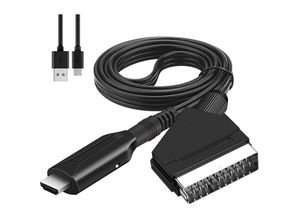 7296924915411 - AlwaysH SCART-zu-HDMI-Adapter SCART-zu-HDMI-Kabel SCART-Audio-Video-Konverter SCART-zu-HDMI-Konverter mit 1080P 720P HDMI-Kabel für HD-TV-Projektor