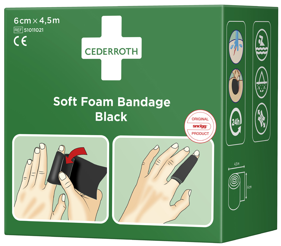 7310610028008 - CEDERROTH Pflaster Soft Foam Bandage schwarz