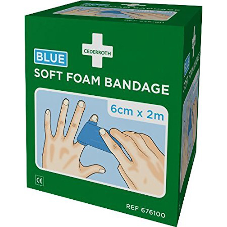 7310616761008 - Soft Foam Bandage 2 Stück 2 m x 6 cm Blau (visuell detekti