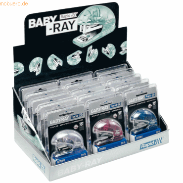 7313461840508 - Mini-Heftgerät BabyRay Kunststoff 10 Blatt Blisterverpackung VE=