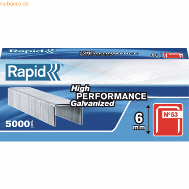 7313468562502 - Heftklammern High Perfomance 11856250 Stahldraht verzinkt Heftleistung 30 Blatt max 7313468562502 11856250 5000 Stück