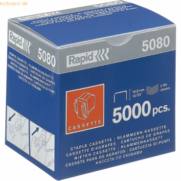 7313469937002 - Heftklammernkassette 5080 20993700 Stahldraht verzinkt 5080 Heftleistung 80 Blatt max 7313469937002 5000 Stück 7313469937002 - Heftklammernkassette 5080 20993700 Stahldraht verzinkt 5080 Heftleistung 80 Blatt max 7313469937002 5000 Stück