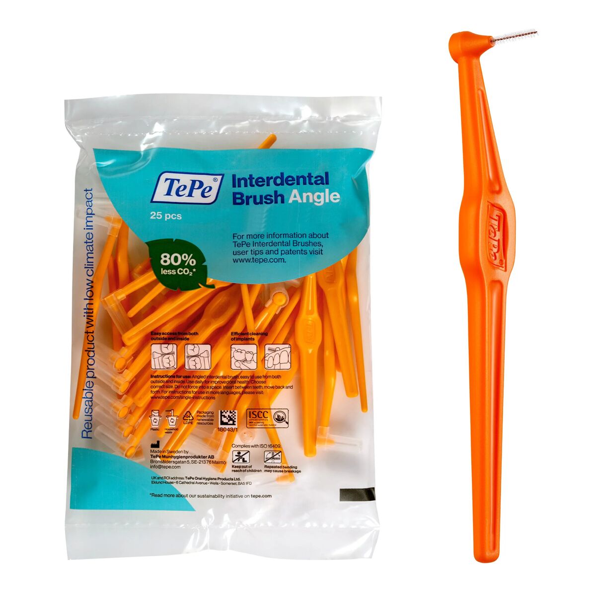 7317400016801 - Interdentalbürsten Tepe Angle Orange 045 mm 25 Stück
