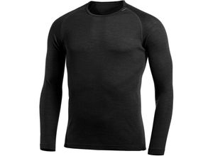 7317430034516 - Crewneck LITE Rundhalshemd   Merino Shirt langarm Black Gr S - Black