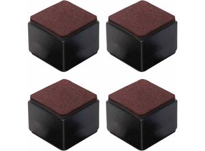 7317829357332 - Set mit 4 selbstklebenden Möbelerhöhungen aus Kohlenstoffstahl – 50 mm Höhe für Betten Sofas Kleiderschränke – schwarze Quadrate - Shining House