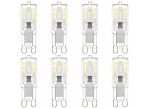 7317829362695 - Set mit 8 G9-LED-Leuchtmitteln G9-LED 220 v Naturweiß 5500 k 3 w Halogenäquivalent 30 w [Energieklasse e] - Shining House