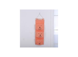 7317829363012 - Hängetasche Organizer mit drei Taschen Aufbewahrung im Schlafzimmer (Orange) - Shining House