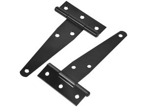 7317829367560 - Schwarze T-Scharniere für Türen und Tore – 4er-Set – 51 cm – robust und widerstandsfähig – für Zäune Schuppen Holzschränke – Schrauben nicht im