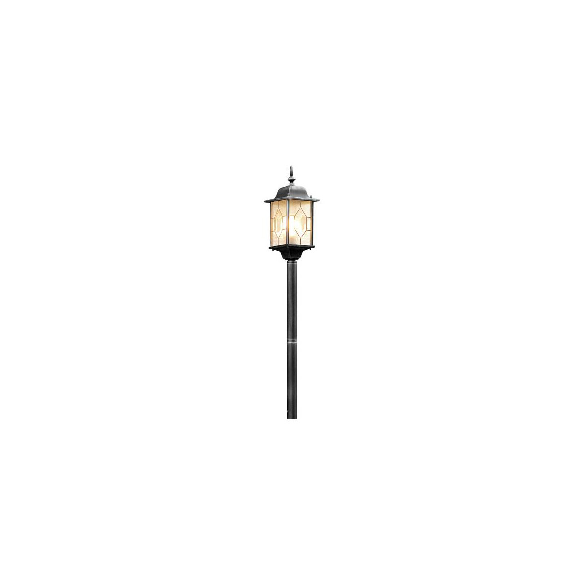 7318302457594 - Konstsmide Lighting - Konstsmide Milano Moderner Einzelpoller für den Außenbereich Schwarz Silber IP43