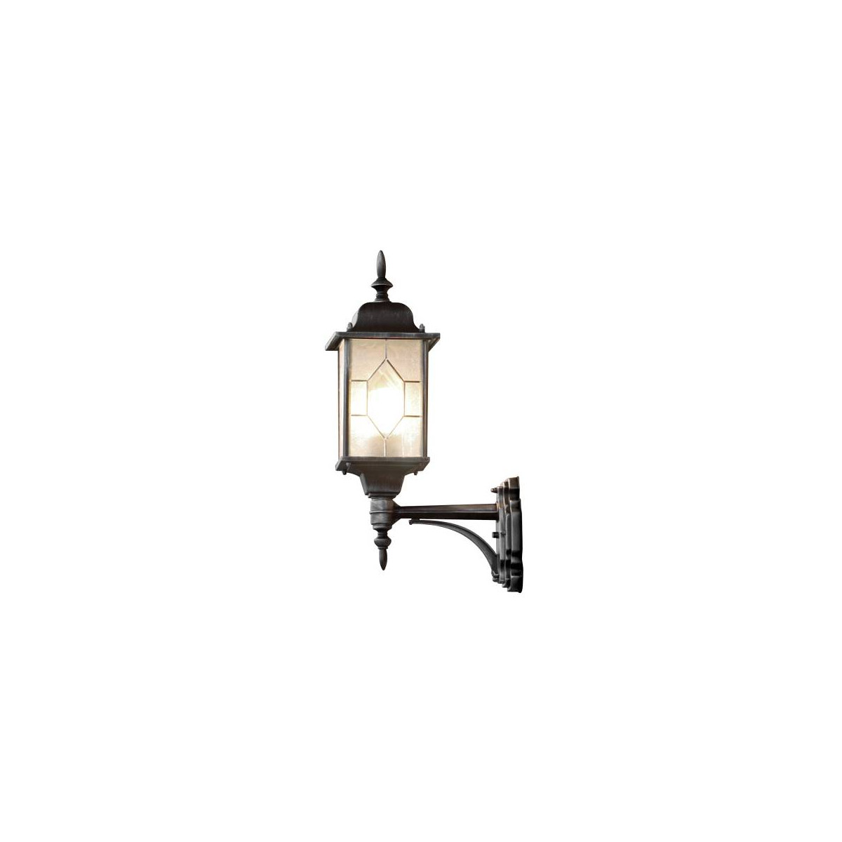 7318302477592 - Konstsmide Lighting - Konstsmide Milano Outdoor Classic Laterne Up Light Schwarz Silber IP43