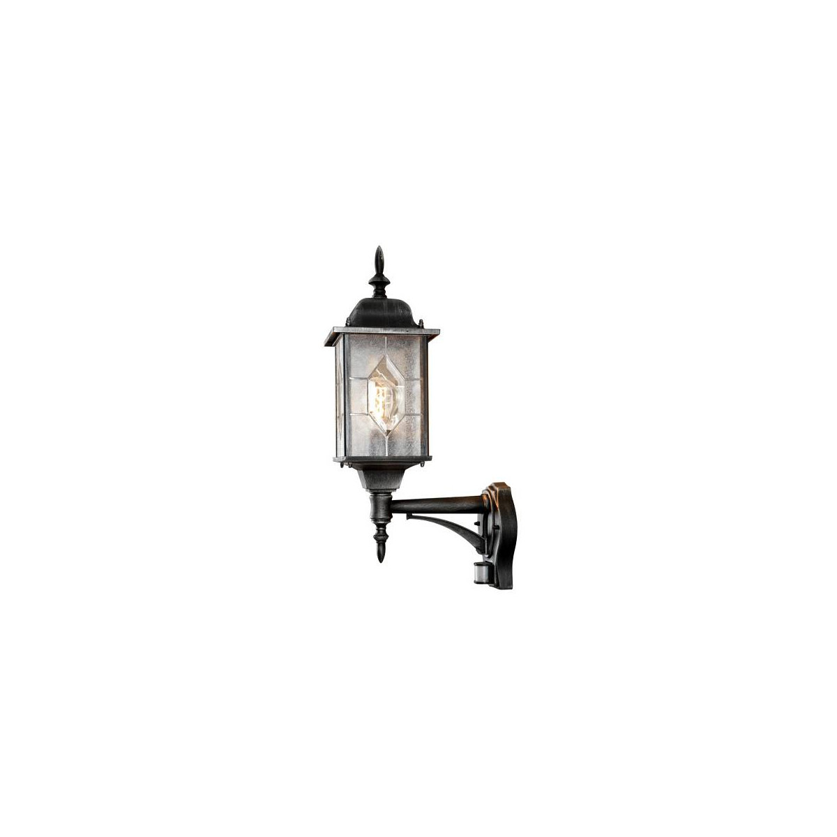 7318302687595 - Konstsmide Lighting - Konstsmide Milano Moderne Laternen-Wandleuchte für den Außenbereich Up Schwarz Silber IP43