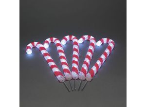 7318302952037 - LED Dekoobjekt SCHNEIDER Zuckerstange Leuchten Gr Höhe 43 cm 5 St rot (weiß rot) Weihnachtsbeleuchtung Deko-Objekte Lampen Weihnachtsdeko aussen