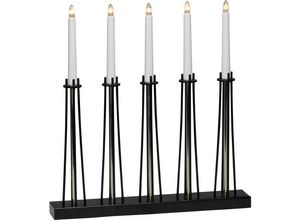 7318303521782 - LED Metallleuchter sw messing 3521-780 lackiert 5 klare Birnen 24V Innentrafo