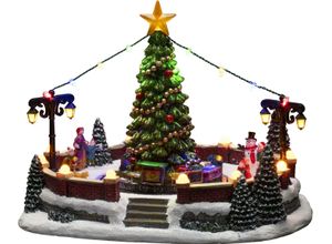 7318304243003 - Weihnachtsdorf KONSTSMIDE Dorfplatz mit Musik 23 bunte Dioden Weihnachtsdörfer Gr B H T 315 cm x 235 cm x 23 cm bunt Weihnachtskrippen Weihnachtsdörfer wählbar zwischen USB oder Batteriebetrieb