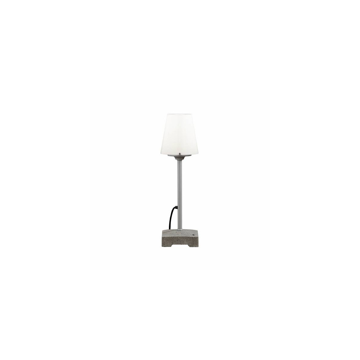 7318304533005 - Konstsmide Lighting - Konstsmide Lucca Outdoor Modern Lounge Grey Lantern Opal Shade Small IP44