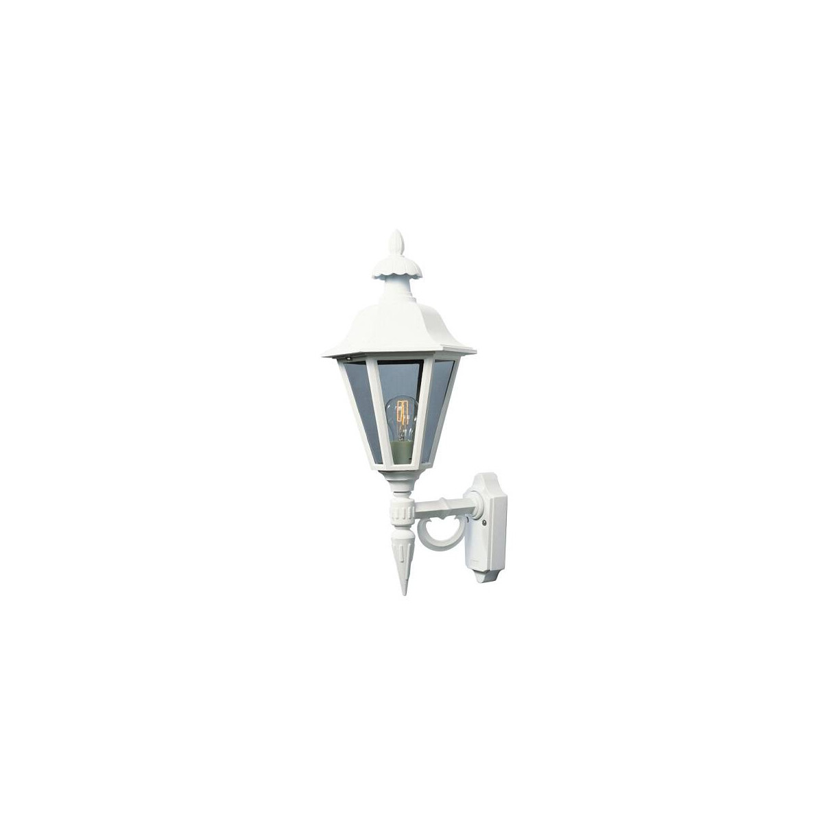 7318304812506 - Konstsmide Lighting - Konstsmide Pallas Outdoor Classic Large Lantern Up Wandleuchte - Mattweiß IP23