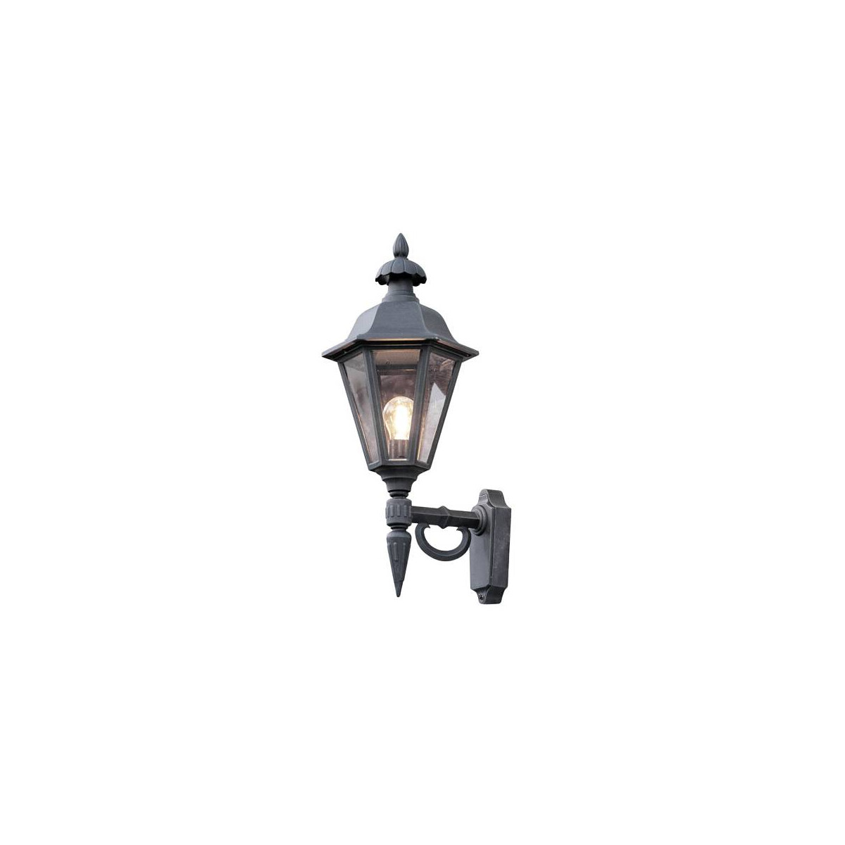 7318304817501 - Konstsmide Lighting - Konstsmide Pallas Outdoor Classic Large Lantern Up Wandleuchte - Mattschwarz IP23