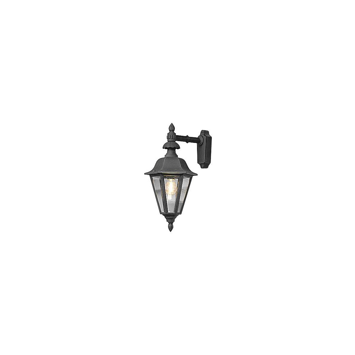 7318304837509 - Konstsmide Lighting - Konstsmide Pallas Outdoor Classic Large Lantern Down Wandleuchte - Mattschwarz IP23