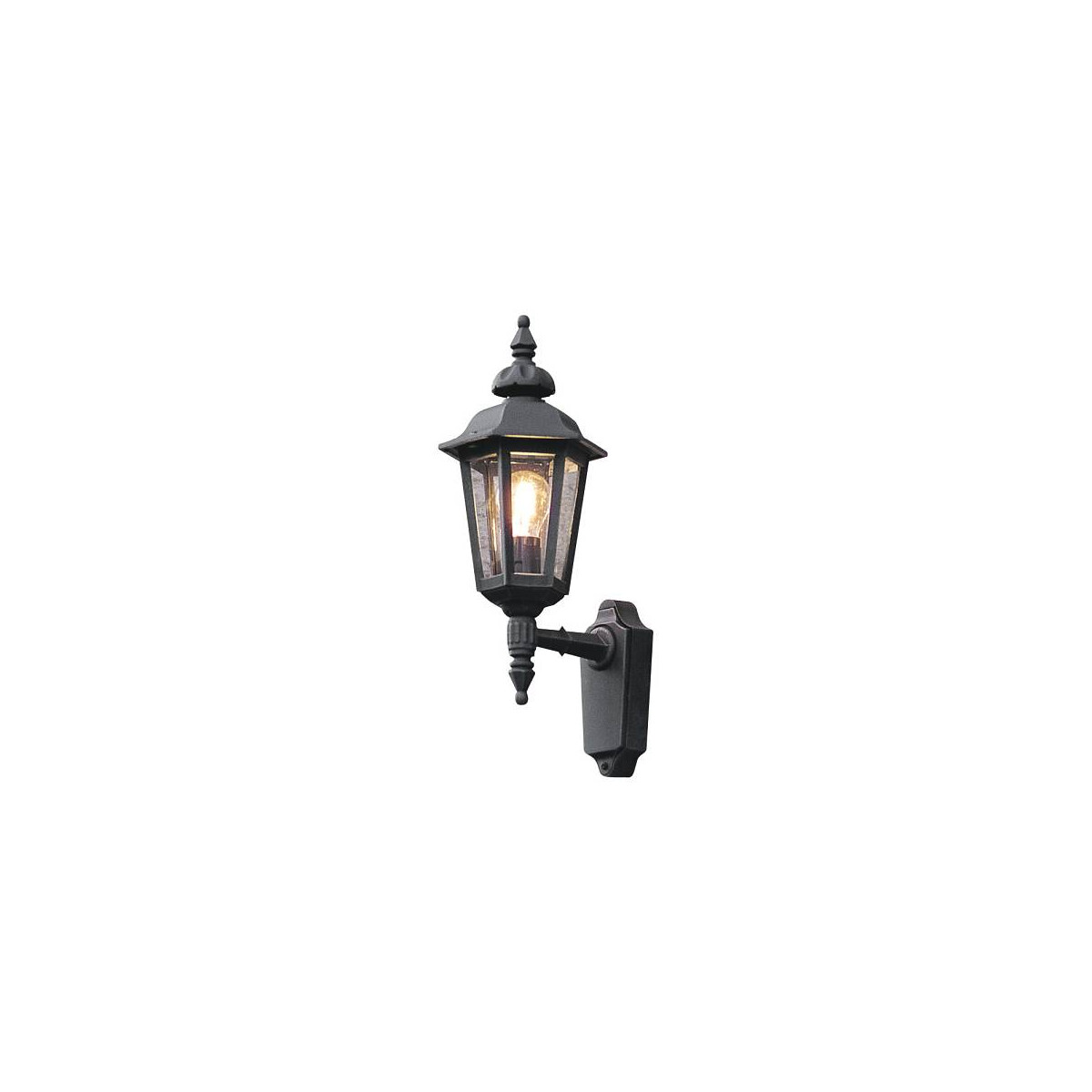 7318305187504 - Konstsmide Lighting - Konstsmide Pallas Outdoor Classic Lantern Up Wandleuchte - Mattschwarz IP23