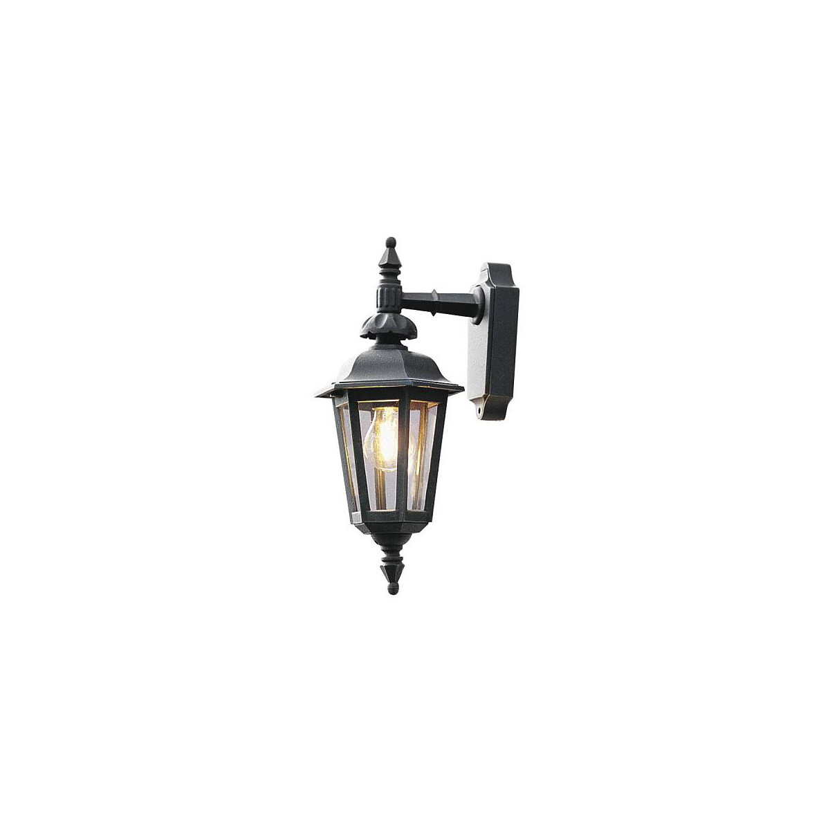 7318305197503 - Konstsmide Lighting - Konstsmide Pallas Outdoor Classic Lantern Down Wandleuchte - Mattschwarz IP23