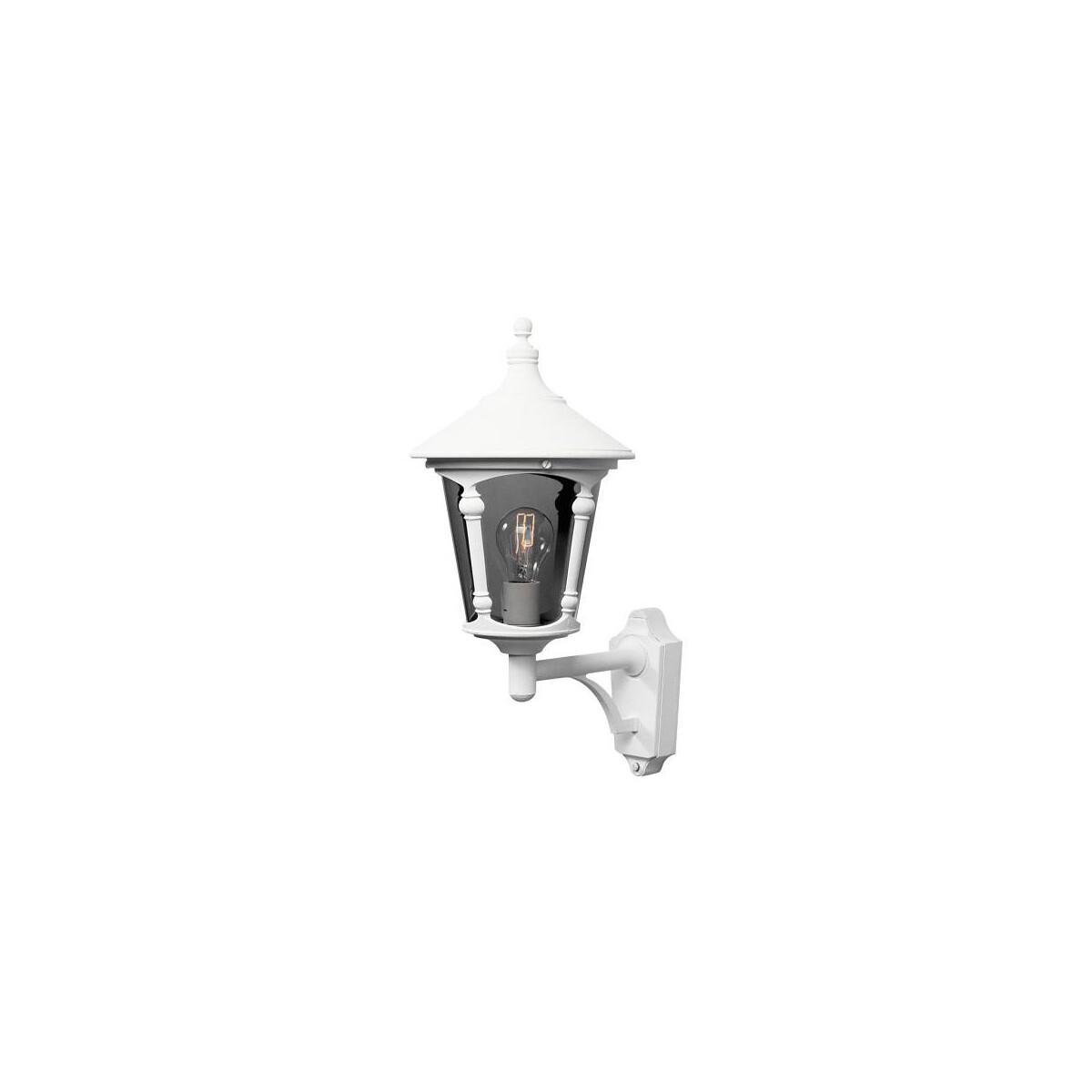 7318305712508 - Konstsmide Lighting - Konstsmide Virgo Outdoor Classic Lantern Matt White Up Wandleuchte IP23