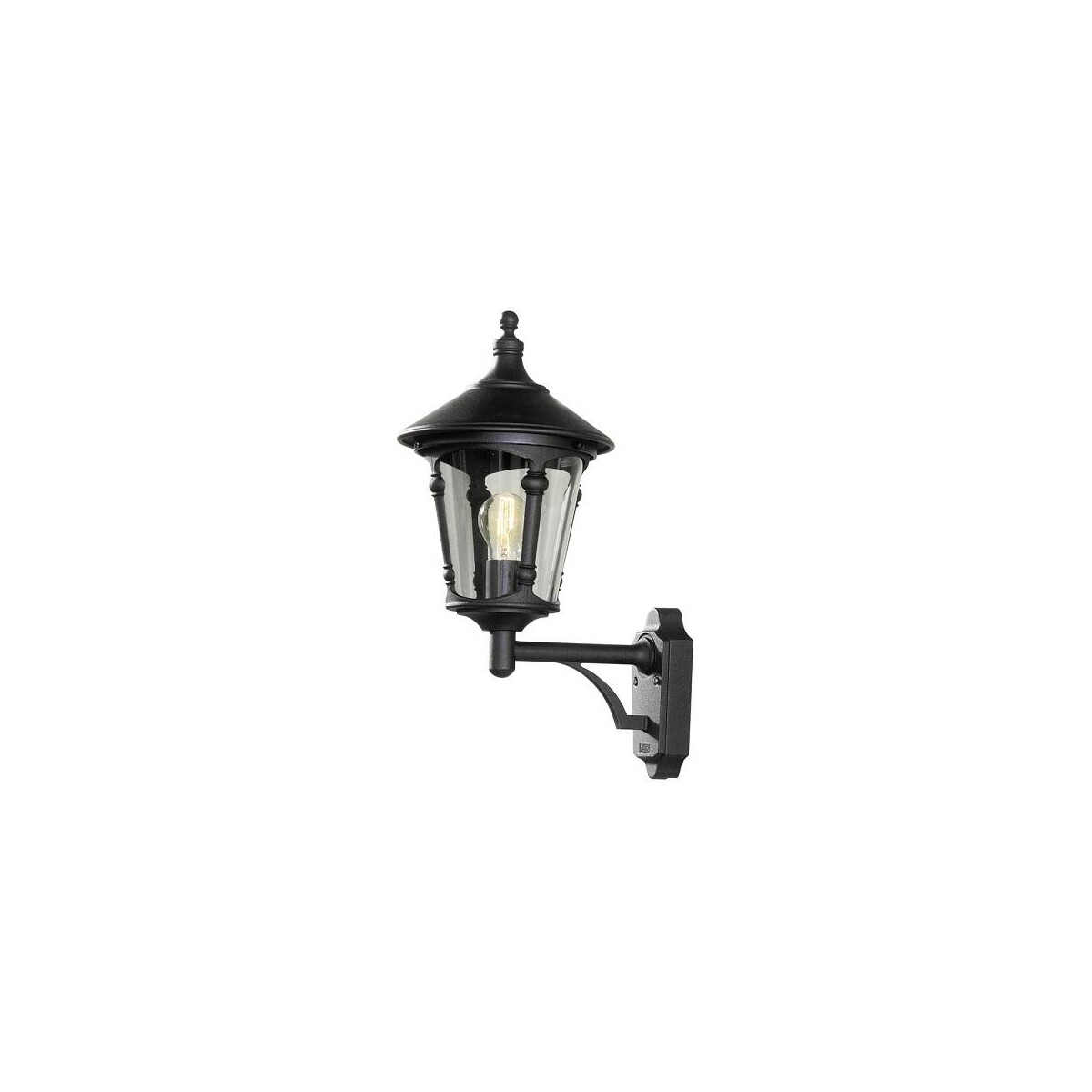 7318305717503 - Konstsmide Lighting - Konstsmide Virgo Outdoor Classic Lantern Matt Black Up Wandleuchte IP23