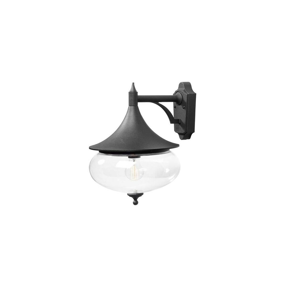 7318305817500 - Konstsmide Lighting - Konstsmide Libra Outdoor Classic Dome Matt Black Down Wall IP23