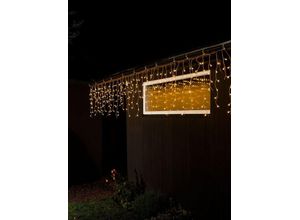 7318306738033 - LED-Lichtervorhang KONSTSMIDE Weihnachtsdeko aussen Lichterketten Gr Dioden 400 St Flammen 400 St Kabellänge 10 m x Gesamtlänge 2027 m farblos (transparent) Lichternetze und Lichtervorhänge LED Eisregenvorhang mit weißen Globes 400 bernsteinfarbene Dioden