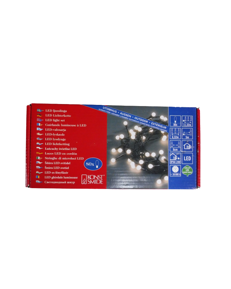 7318306911078 - Konstsmide Christmas LED-Mini-Lichterkettefür außen 80fl warmweiß