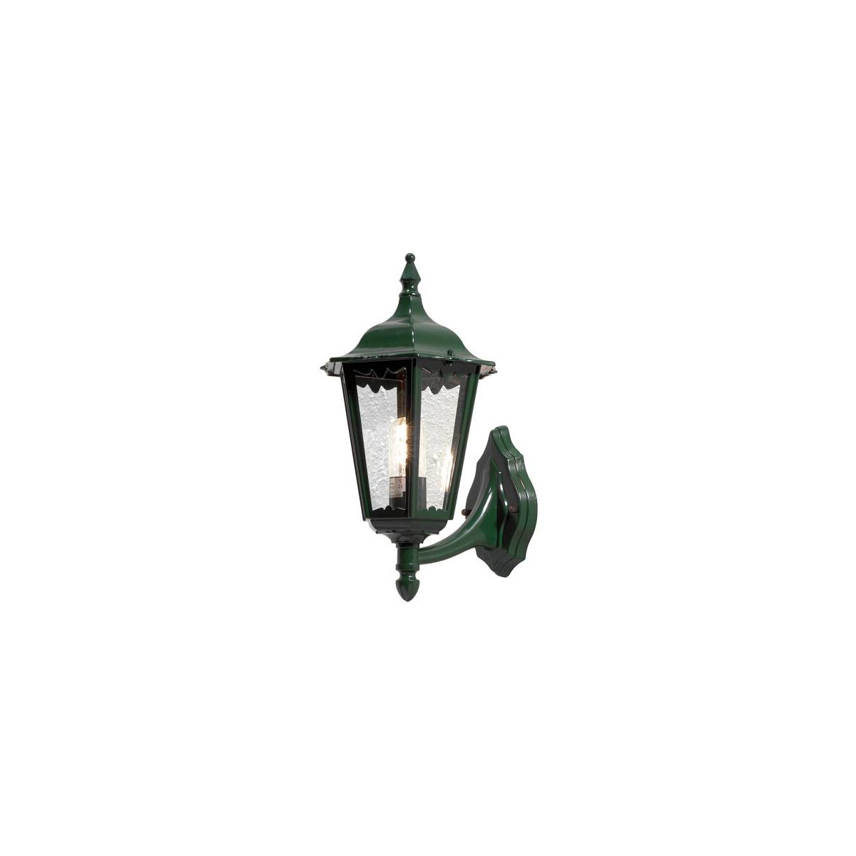 7318307213607 - Konstsmide Firenze Outdoor Classic Large Lantern Up Wandleuchte - Glänzend Grün IP43