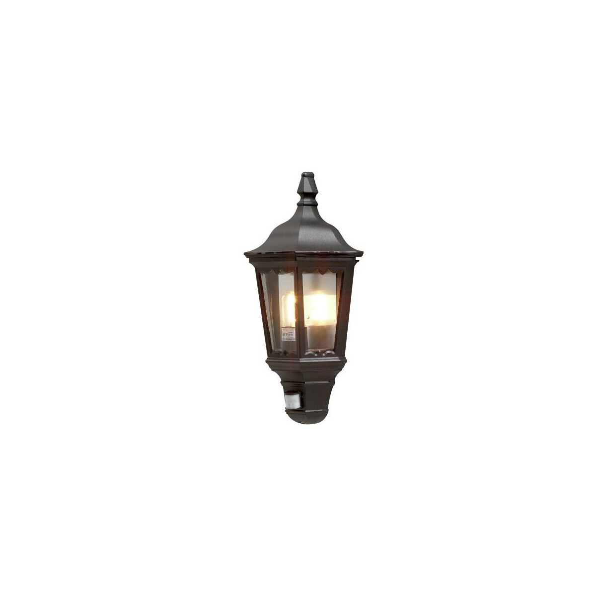 7318307230758 - Konstsmide Lighting - Konstsmide Firenze Outdoor Classic Lantern Sensorleuchte Mattschwarz IP43