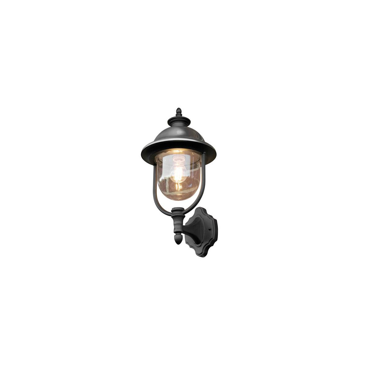 7318307239003 - Konstsmide Parma Outdoor Classic Laterne Up Light Schwarz + Edelstahl IP43