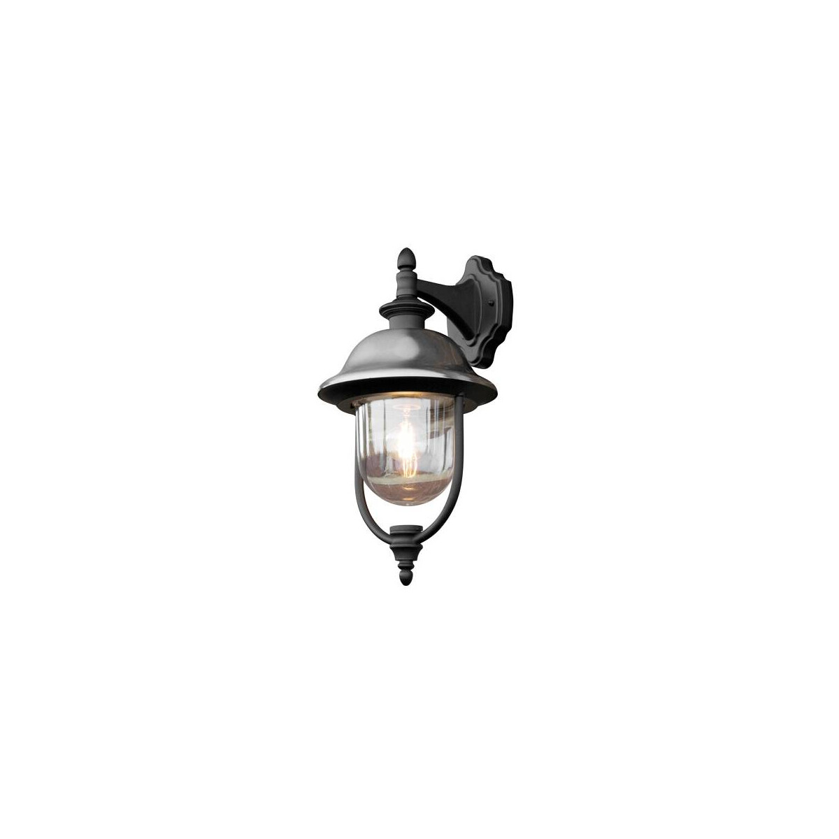 7318307240009 - Konstsmide Parma Outdoor Classic Lantern Down Light Schwarz+Edelstahl IP43