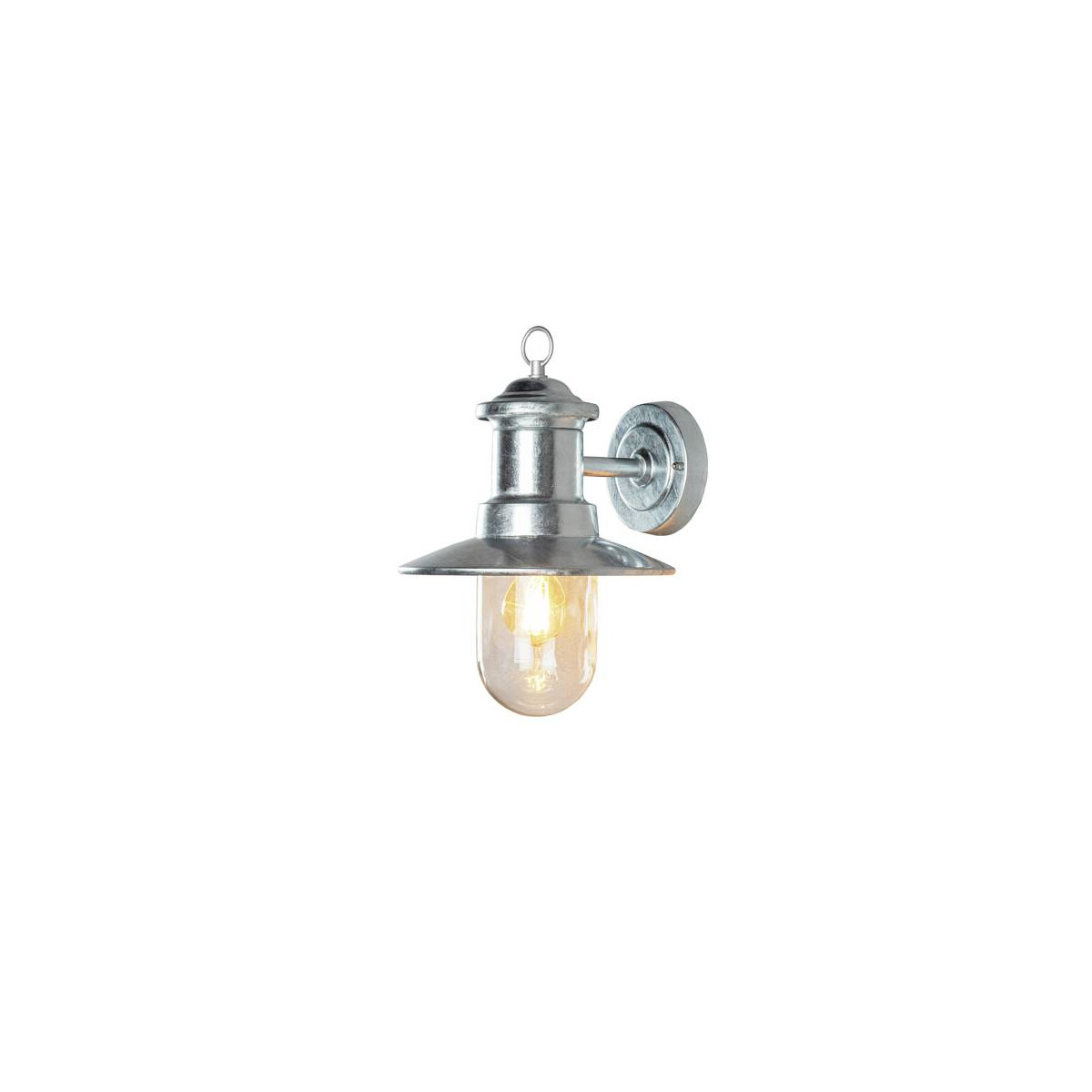 7318307346329 - Konstsmide Lighting - Konstsmide Napoli Outdoor Classic Dome Wandleuchte Verzinktes Klarglas E27 IP44