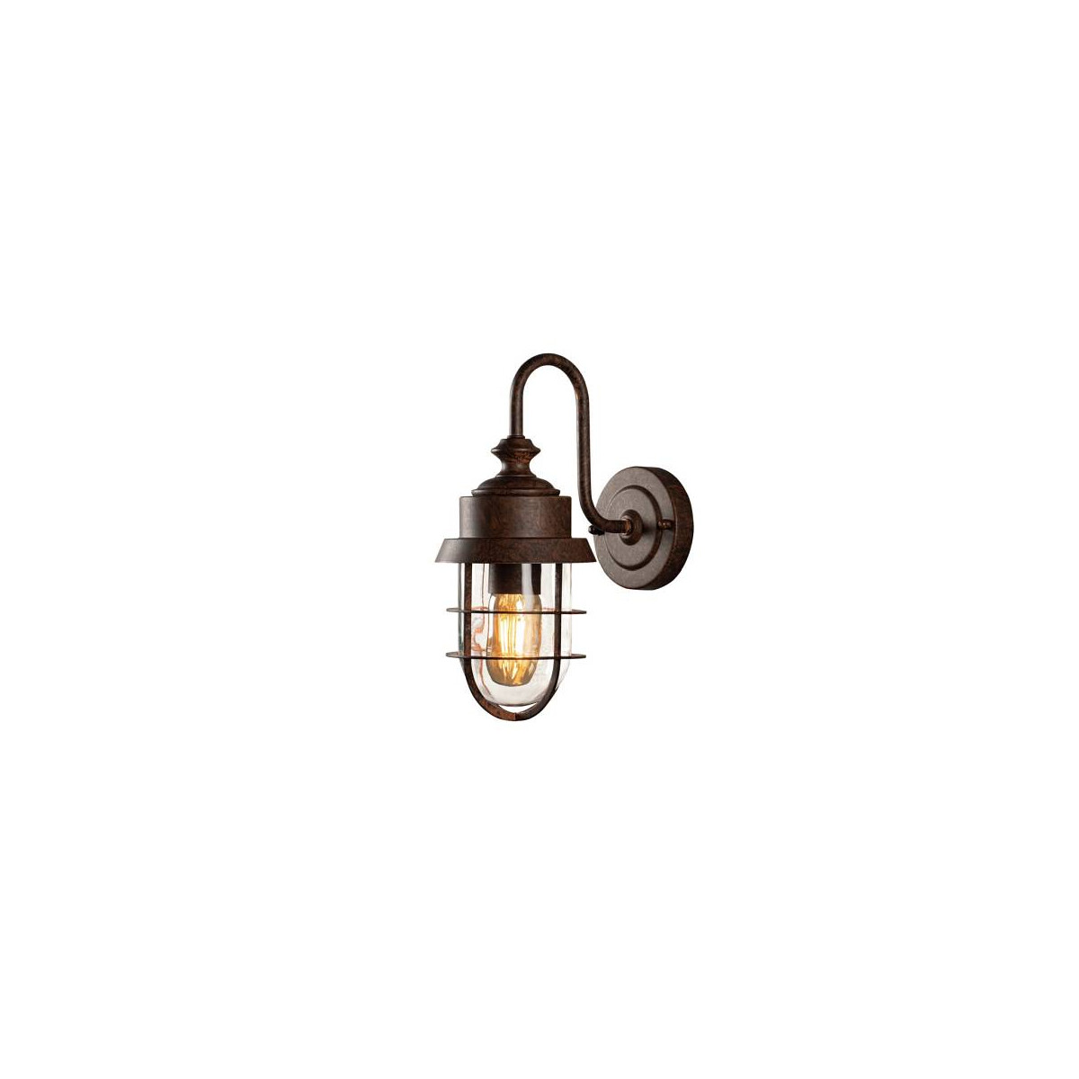 7318307351972 - Konstsmide Lighting - Konstsmide Cerignola Cerignola Outdoor Classic Lantern Wandleuchte Schwarz Rost Klarglas E27 IP44