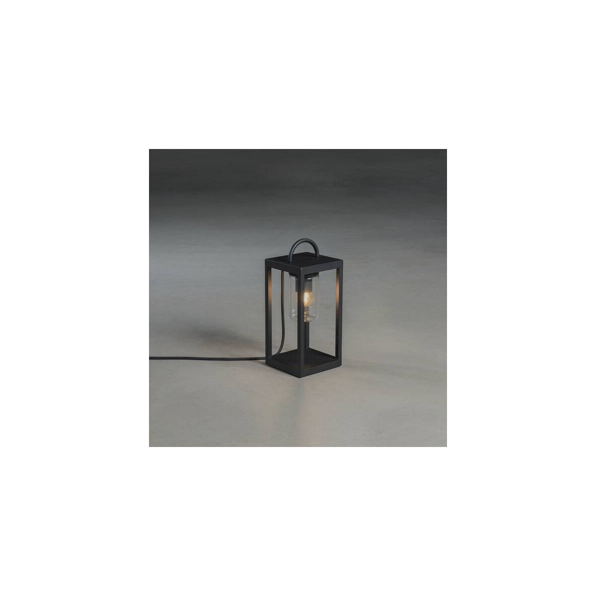 7318307533750 - Konstsmide Lighting - Konstsmide Bologna Outdoor Modern Mini Bodenleuchte E27 230V Schwarz 5M Kabelstecker IP44