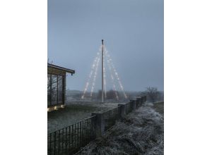 7318307811377 - LED-Baummantel KONSTSMIDE Weihnachtsdeko aussen Christbaumschmuck Lichterketten Gr Dioden 500 St Flammen 500 St Kabellänge 10 m x Gesamtlänge 18 m schwarz LED Fahnenmastbeleuchtung mit Ring 5 Stränge à 100 gefrostete Dioden