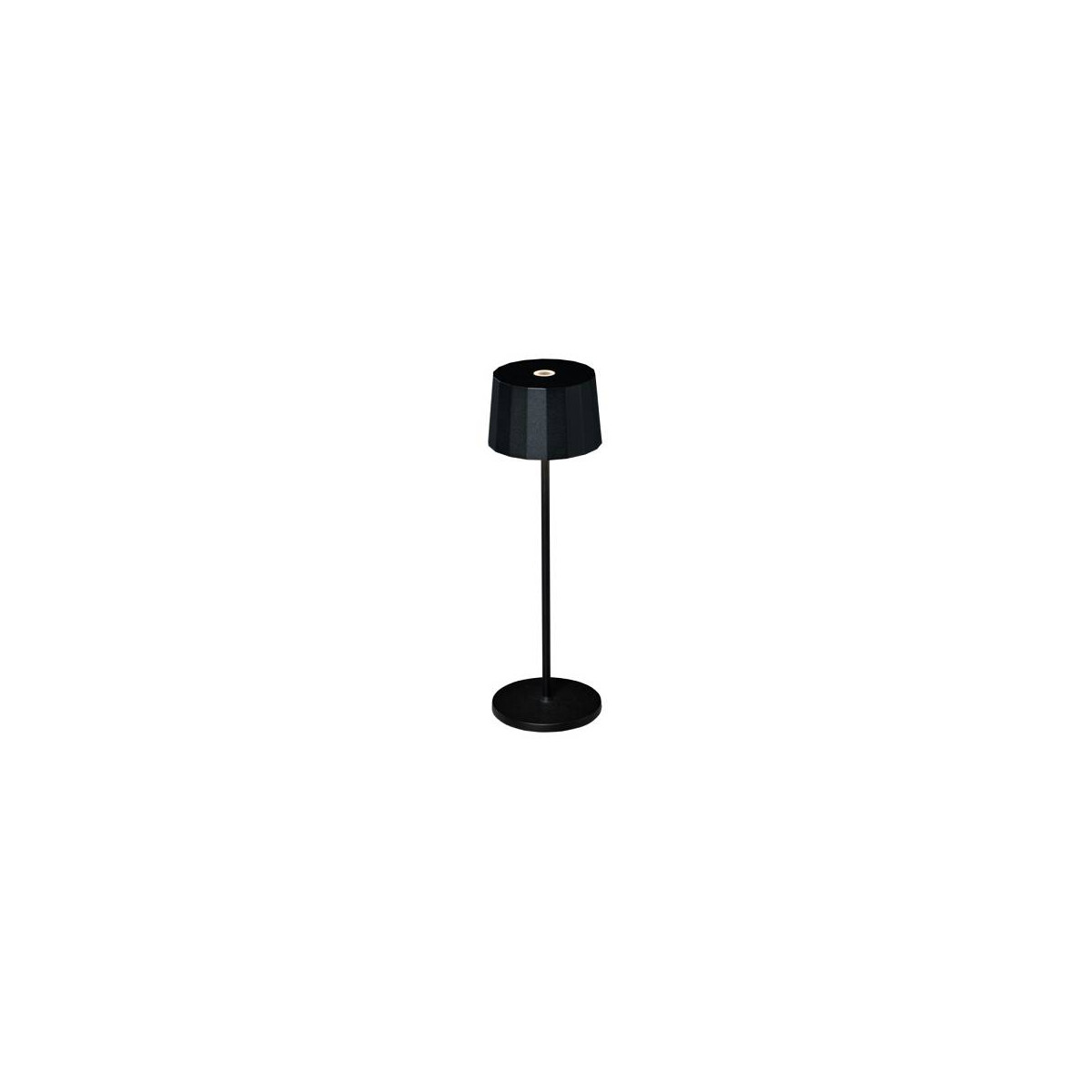 7318307813753 - Konstsmide Positano Outdoor-Effekt-Tischlampe usb 2700K 3000K dimmbar rund schwarz IP54