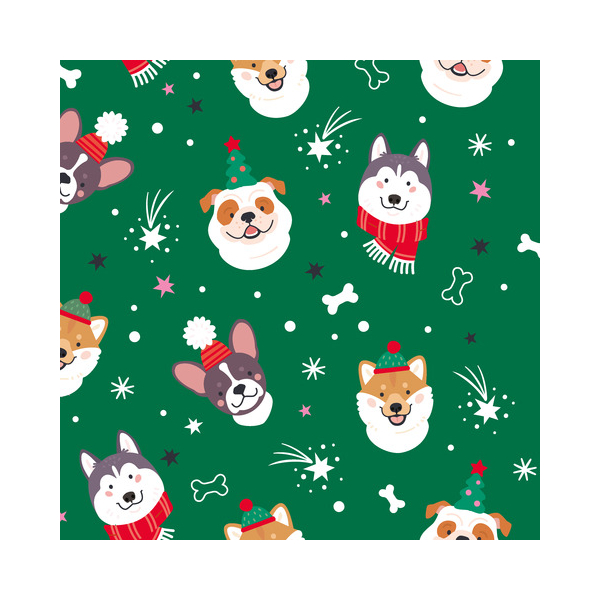 7321012108229 - Weihnachtlicher Zelltuchserviette 33x33cm Hunde 7321012108229 Paper+Design