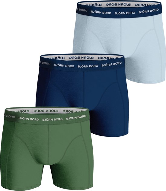 7321465528001 - Bjorn Borg - Boxershorts 3er-Pack Blau Grün - Herren - Größe XL - körperbetont