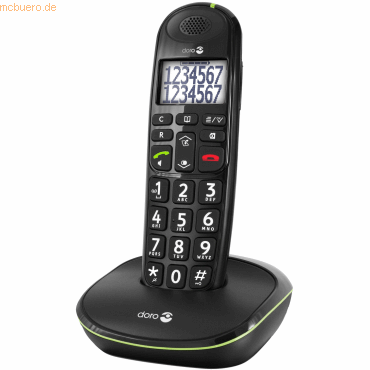 7322460059538 - DORO PhoneEasy 110 - Schnurlostelefon mit Anruferkennung für eingehenden Anruf - DECTGAP - Schwarz (380105)