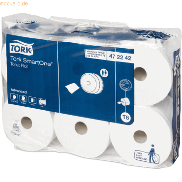 7322540656152 - Toilettenpapier T8 Advanced SmartOne 472242 2-lagig weiß 150 Blatt   Rolle 7322540656152 6 Rolle