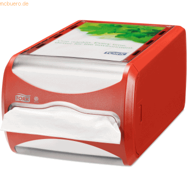 7322540660753 - Tork Xpressnap ® Thekenspender Signature Line Spendersystem N4 für Papierservietten Farbe rot 191 x 145 x 307 mm