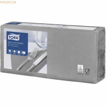 7322540774191 - Lunchservietten Advanced 33x33cm 1 4 Falz 3-lagig grau VE=150 Stü