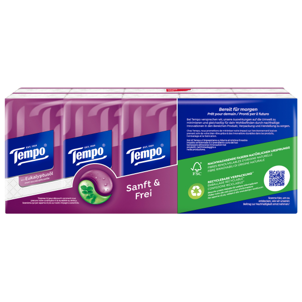 7322540786927 - Taschentücher sanft+frei 4lg 10x9St 7322540786927 90 Stück