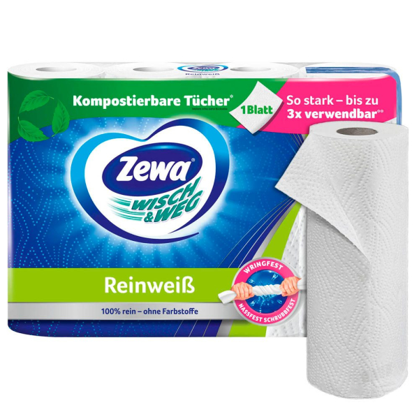 7322540973372 - Küchenrollen Wisch&Weg Reinweiß 43226 2-lagig weiß Rolle à 45 Blatt 7322540973372 4 Stück