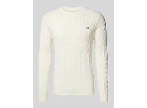 7325707093975 - GANT Cotton Cable Crew Neck Pullover Cream