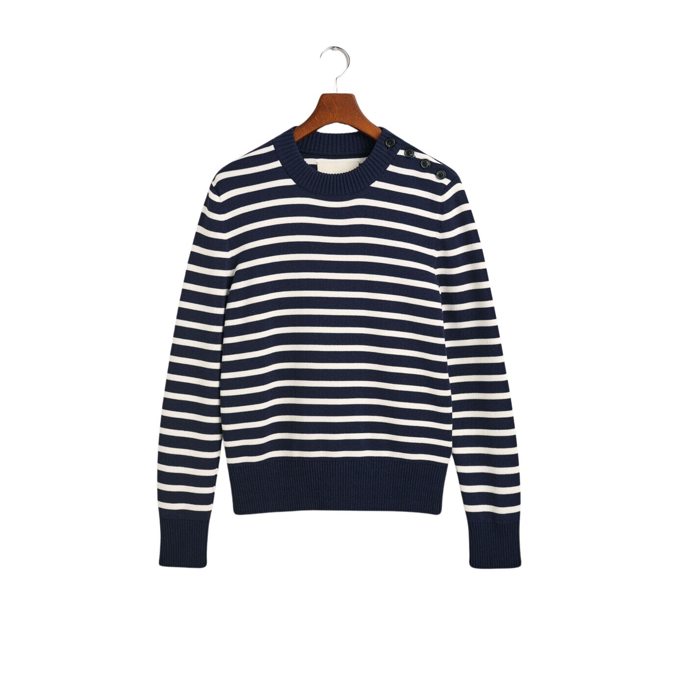 7325707513459 - Pullover mit Rundhalsausschnitt glänzend gestreift Breton