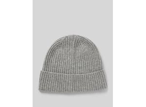 7325869165824 - Leichter Beanie aus reinem Kaschmir mit Ripp-Struktur