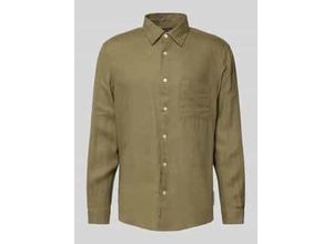 7325869342447 - Regular Fit Leinenhemd mit aufgesetzter Brusttasche